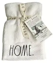Rae Dunn Fingertip Towels Bath 12x18" Set of 2 White Love Home Guestroom