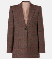 [Chloe] Chloé Checked virgin wool blazer AU 12 brown