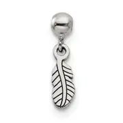 Sterling Silver Mio Memento Dangle Feather Charm