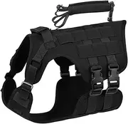 UOSIA Tactical Dog Harness with Adjustable Leash – No Pull Dog Harness Vest with Handle & Zippered Storage Pocket for Medium Large Dogs