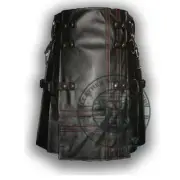 Black Leather Kilt Men's | Adjustable Straps | Perfect for Gothic or Casual Wear