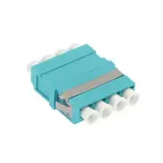 LC/UPC Multi-Mode Fiber Optic Optical Quad Adapter Coupler OM3 Non-Flanged Aqua