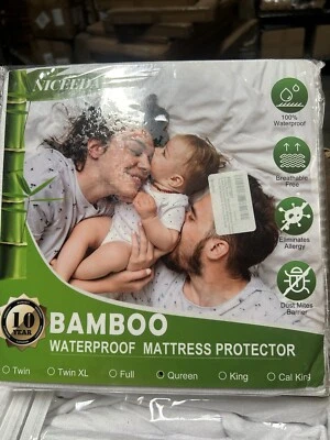 Bamboo Waterproof Mattress Protector Queen Size