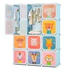 Kids Wardrobe Portable Clothes Hanging Closet Bedroom Dresser Armoire w/Doors