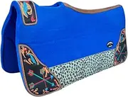 Horse 32" x 30" Western Contoured Wool Felt Therapeutic Saddle Pad Black 39217