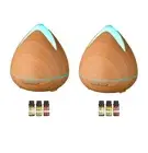 2 x PureSpa Ultrasonic Diffusers Humidifier + 6 Diffuser Oils Complete Set