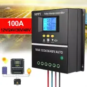 100A MPPT Solar Charge Controller 12V 24V 36V 48V PV Battery Regulator Dual USB