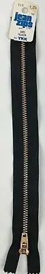 YKK Black Jeans Zipper 9 Inch Brass Locking Slider Jean Zips New Old Stock