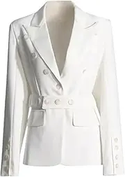 [Zadaos] Women's Casual Blazers Bandage Buttons Pockets Patchwork Solid Color Notched Suit Jackets