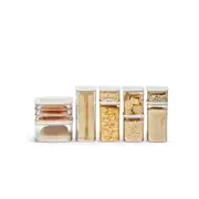 9pc Mepal Modula Food Storage Box Stackable Container w/ Lid Promo Set White