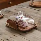 Butter Box with Glass Cover Collection Cake Stand for Appetizer Snacks Sushi