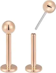 [365 Sleepers] 2PCS Titanium Implant Grade 20G 18G 16G Threadless 6mm 8mm Labret Monroe Lip Ball Tragus Septum Nose Helix Rook Cartilage Stud Earrings Body Piercing Jewellery