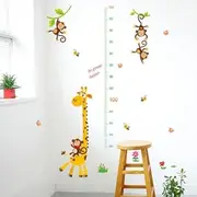 Kids Height Chart Wall Stickers Nursery Growth Measurement Ruler Removable Decal, Easy to Apply & Reposition, Suitable for Smooth Surfaces in Bedrooms & Living Areas