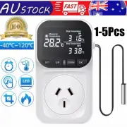 1-5PC Digital Temperature Controller Thermostat Timer With Sensor 240V 2400W 10A