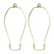 2 Set 9 Inch Lamp Harp with 3/8 Standard Saddle and Lamp Shade Finial, Golden