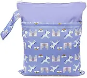 Hi Sprout Grab and Go Wet Dry Cloth Diaper Bags -Waterproof Washable Reusable Diaper Organizer (Simple Bag, Unicorn)