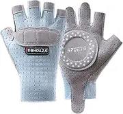 [Sahunfri] Kids Bike Gloves - Breathable Half Finger Cycling Gloves with Anti-Slip Silicone Pads,Quick-Dry & Easy On/Off Shockproof Sports Training Gloves