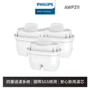 [預計4月底到貨]【飛利浦 Philips】AWP211 通用超濾多重過濾濾芯3入組(1盒裝)-適用ADD5910/59