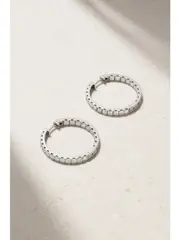 [Roxanne First] Roxanne First - Mega Medium 14-karat White Gold Diamond Hoop Earrings - One size One size Gold