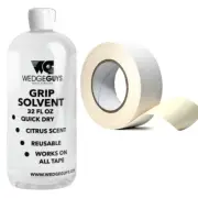 Golf Club GRIP KIT 32oz Grip Solvent + 2" x 18 yard Double Side Grip Tape Roll