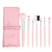 Catzon 7Pcs Makeup Brushes Blush Eye Makeup Tool with PU Bag-Pink