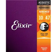 Elixir #16152 Acoustic Nano Phosphor Bronze 12 Guitar String 10-47 Light