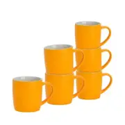 Argon Tableware 6 Piece Matt Tea and Coffee Mug Set - Yellow - 350ml