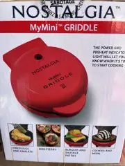 NEW! Nostalgia MyMini Personal Red Electric Griddle Pancake Maker