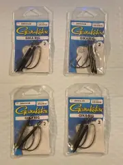 4 Packs (8 Rigs) GAMAKATSU GIKA RIGS (4/0 HOOK & 3/8 OZ) New in packages
