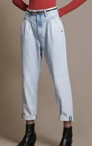New One Teaspoon Streetwalkers Jeans Womens 22 Florence Light Blue High Waist