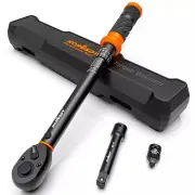 3Pc 1/2" Drive Click Torque Wrench Ratchet Socket Adaptor Extension WorkShop