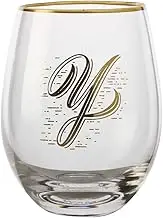 Maxwell & Williams The Letterettes Stemless Glass 500ML Y Gift Boxed