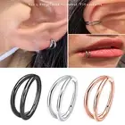G23 Titanium 16G Cartilage Septum Hoop Piercing Jewelry Double Row Plated Conch