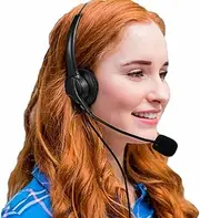 Call Center Headset, Headsets with Microphone, Wireless Headset, Noise Canceling Headphones with Mic, Work for Telephone, Counselling Services, bluetoth Headset for Insurance, Hospitals, Office