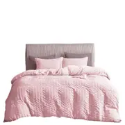 Blush Various Size Seersucker Quilt Doona Cover Set