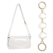Bag Extender Chain, 1 Pcs Purse Strap Moon Shape Chain, White