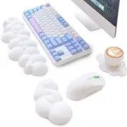 Cloud Mouse Pad Wrist Support and Keyboard Wrist Rest,Ergonomic Design for