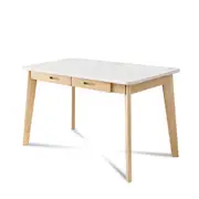 MIUZ Computer Desk Office Study Desks Laptop Table Drawers Workstation Nordic White 100x50x72cm