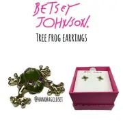 Betsey Johnson Womens Jungle Book Tree Frog Stud Earrings