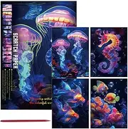 Scratch Sets, Painting After Scratching Scratch Painting Kits with Pen - Creative Craft and Relaxing Toy for Children, Teenagers and Adults