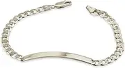 [Generic] ID Bracelet Real 925 Sterling Silver Filled Kids Baby Identification Bangle 14cm, W 3.20gr, Plate 25mm