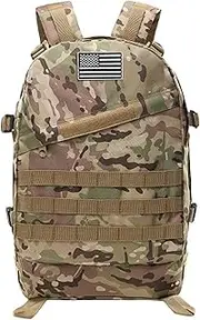 Camo Backpack, 40L Military Teen Boys Bookbag, Army Waterproof School Backpacks no USA Flag Patch