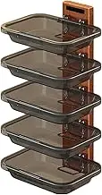 Food Preparation Tray,Stackable Vegetable and Fruit Preparation Tray,Wall Mounted Multi-Layer Kitchen Rack,for Home Hot Pot Kitchen Restaurant(5tier)