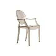 Set of 2 Philippe Starck Replica Louis Ghost Kitchen Dining Chair ArmChairs - Smoke - Smoke