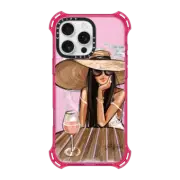 iPhone 16 Pro Max Bounce Case MagSafe Compatible Rose Dreamer, Tan Skin, Black Hair (Fashion Illustration Case)