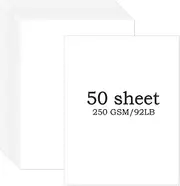 50 Sheets White Cardstock 5 x 7 Inch Smooth Heavy Card Stock for Invitations, Menus, Wedding, DIY Cards - 250GSM Thick Paper