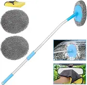 Beedove 64'' Car Wash Brush Mop Kit, 180° Rotatable Microfiber Car Cleaning Kit with Long Handle, Chenille Car Wash Mop Cleaning Tool Kit for Clean RV SUV Truck Household