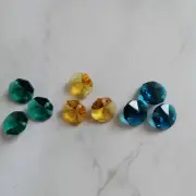 Totally 150pcs DIY Octagonal Crystal Glass Beads 14MM 2 holes Chandelier Part