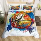 Duvet Cover for Kids Boys Girls Full, Colorful Basketball Bedding Set Gaming
