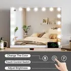 White Hollywood Makeup Vanity Mirror with Light Stage Beauty Large Mirror Dimmer